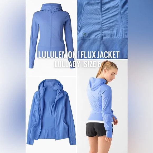 Lululemon In Flux Jacket Lullaby Blue Purple Swift Hooded Full Zip Size 6 - Picture 10 of 10